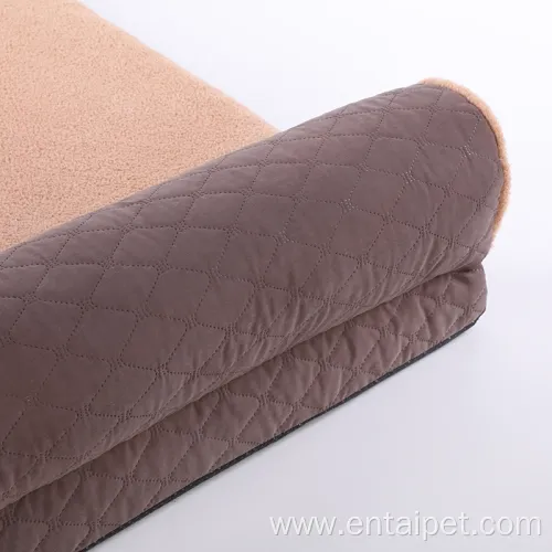 Brown Soft Plush Cushion Sofa Pet Bed
